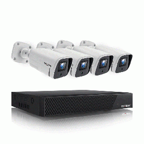 TOGUARD 5MP PoE Home Security Camera System Outdoor Indoor,8CH H.265+ NVR 4pcs Wired POE IP Security Cameras with 3TB Hard Drive, Night Vision, Waterproof, Email Alert,24/7 Recording