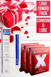 Valentine Special Love Combo Pack - Xtreme 3in1 Condom & J&J KY Personal Lubricant (9pcs Condom+50g Lubricant)