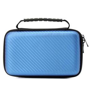 Carbon Fiber EVA Hard Carrying Case Cover Handle Bag For Nintendo New 2DS LL/XL blue - blue