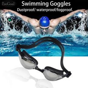 EsoGoal Swimming Glasses Anti-fog UV Protection Waterproof Diving with Case (Black)