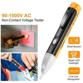 Non-contact Volt Alert Electrical Tester Socket Wall AC Power Outlet Voltage Detector Sensor Tester Electric Test Pen LED Light Voltage Indicator 90-1000V