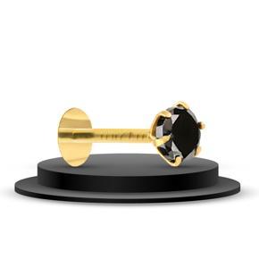 Onestep Towards Black Stone Gold Plated Nose Pin