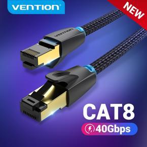 Vention Ethernet Cable Cat8 40Gbps 2000MHz Network Cable Nylon Braided RJ45 Network Cable for Laptop PS4 Network Cable