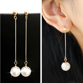 Classic Long Charm Simulated Pearls Dangle Drop Earrings for Girls Simple Stylish New Collection - Earrings for Women Stylish/ Earring for Women Simple Fashion