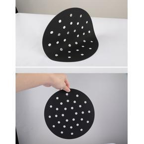 9 Inch Round Reusable Silicone Air Fryer Liners Non-Stick Black