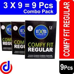 E X S - COMFY FIT REGULAR CONDOM - 3 X 3 = 9 PCS ( COMBO PACK )
