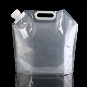 5L BPA Free Foldable Water Storage Bag Camping Picnic Container Carrier Bag - White 5L