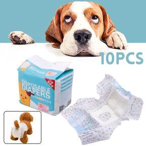 10Pcs Female Dog Pet Diapers Puppy Female Sanitary Pants Underpants - L
