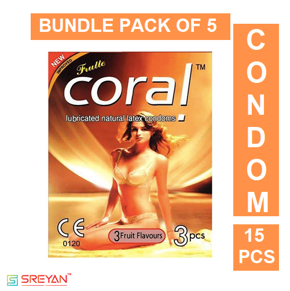 Coral Condom 3 Fruit Flavour - 15Pcs Pack(New)