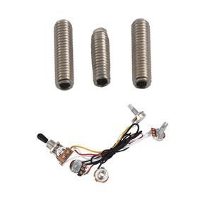 Bridge Saddle Height Adjustment Screws & Electric Guitar Wiring Harness Kit 3 Way Toggle Switch 2 Volume 1 Tone 500K