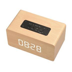 Leno Portable Touch Clock Wooden bluetooth Wireless Speaker W5C Subwoofer Bass Support TF FM Handsfree Call Stereo Wireless Speakers