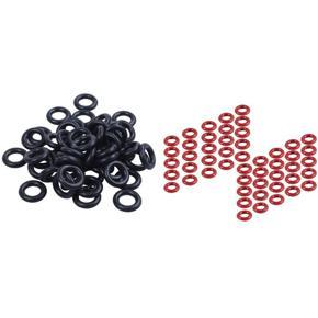 BRADOO- 100 Pcs O-Ring Oil Seal Gasket, 50 Pcs Dark Red & 50 Pcs Black