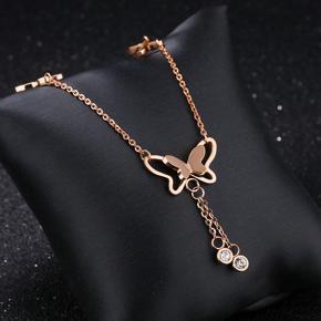 Trendy Women Rose Golden Butterfly Payel Nupur Anklet for Girls Simple Fashion - Anklet for Women Simple New Collection