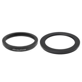 BRADOO- 2 Pcs Black Step Down Ring Adapter for Camera, 49mm-43mm & 67mm-52mm