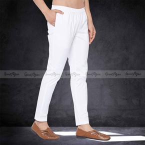 White Color Narrow Fit Pajama for Men