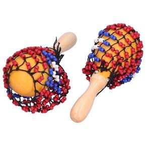 2Pcs Tambourine Sand Hammer Shakers Bead Net Hand Percussion For Party Games Fz