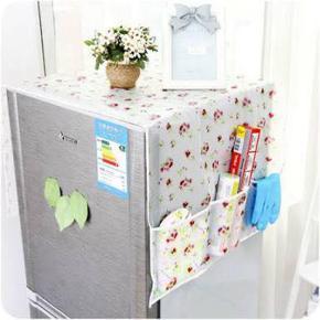 Refrigrator / Fridge Cover with 3 Pouch Dustproof Cloth Cover Set – 1 Pcs (Assorted Colour and Design)