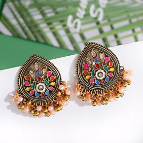 Fashionable Stylish Antique Metal Pearl Beads Jhumka Simple Earring for Women - Earrings for Girls Ladies Woman