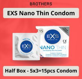 EXS Condom - Nano Thin Condom - Half Box - 3x5=15pcs (Made in UK)