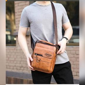 JEEP BULUO Pu Leather Men's Shoulder Crossbody Bags 9.7Inch iPad Office Messenger Bag