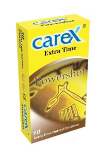 Carex Extra Time Powershot Dotted Condoms - 10pcs Pack (Malaysia)