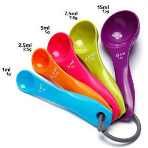 5 Pcs Style Kitchen Colour works Measuring Spoons Baking Utensil Set Kit