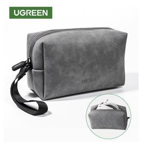 UGREEN Electronics Accessories Organizer Bag, Leather Storage for Wired Headphones Earphone USB Cable Cell Phones PC Digital Accessories