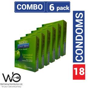 Trust Mee - True Dotted Apple Flavor Condoms For Extended Pleasure - Combo Pack - 6 Packs - 3x6=18pcs