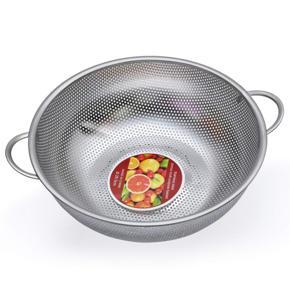Multipurpose Stainless Steel Collander for Washing Rice, Fruits, Vegetables and Grains to Filter Easily in The Kitchen Bowl (28x28x9 cm)