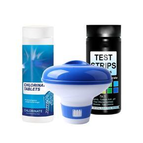 Swimming Pool Cleaning Effervescent Tablets, Clean Tablets, Multi-Function Cleaning Tablets, Test Strips Set,B