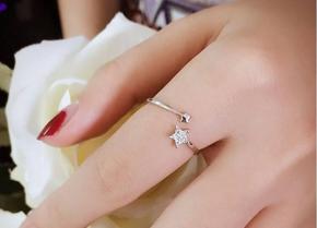 Star Creative Charm Finger Open Ring(Resizable)