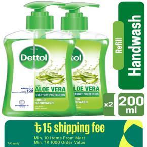 Dettol Handwash Aloe Vera 200ml Pump Double Pack Combo