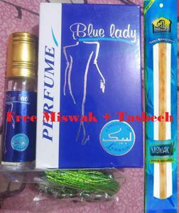 Free Miswak + Attar + Tasbeeh Blue Lady 6ml Approx Labbaik non alcoholic Perfume | BlueLady