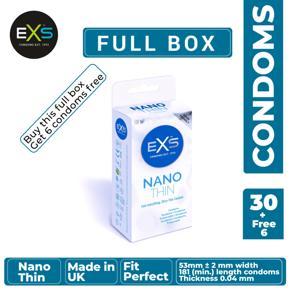 EXS - Nano Thin ConEXS - Nano Thin Condom - Full Box - 3x10=30pcs+6pcs Free (Made in UK)dom - Full Box - 3x10=3