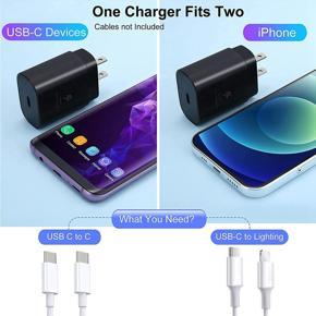 USB C Wall Charger,2Pack 25W USB C Fast Charger Block for Samsung Galaxy S21/S20/S21 Ultra,for iPhone 12/12 Mini,US Plug