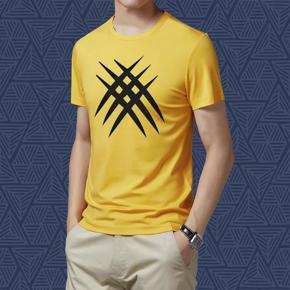 Black Step Yellow Half Sleeve T-Shirt For Men