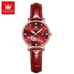 OLEVS Luxury Fashion Watch For Women Waterproof Quartz Watches  Exquisite Diamond Casual Leather Ladies Watch - 5509