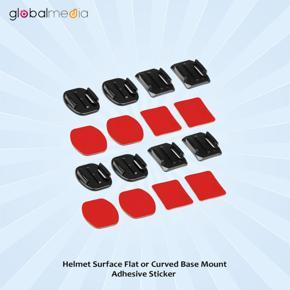 SHOOT Helmet Surface Flat or Curved Base Mount and Adhesive Stickers Accessory Global Media for GoPro Hero 9 87 6 5 4 Eken Yi 4K SJCAM