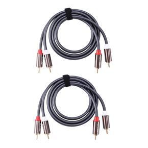 2X Rexlis 2 Rca to 2 Rca Male to Male Hifi Audio Cable Ofc Av Speaker Wire for TV Dvd Amplifier Subwoofer Soundbar 1M