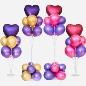 7 Tubes Stand stick With 6pcs Latex & 1pcs Heart Foil Balloon Balloon Set