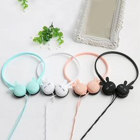 KN-320 Over Ear Heaphone for Kid Cartoon Rabbit Ear Hook Wired Earphone Noise Reduction Headphone Children Girl Cute Headset