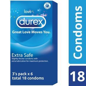Durex Extra Safe Condoms (3’s Pack X 6) Pack Condom
