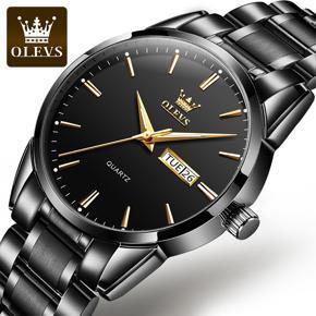 OLEVS  Fashion Men's Watch Business Classic Stainless Steel Strap Quartz Waterproof  Watch For Men - 6898