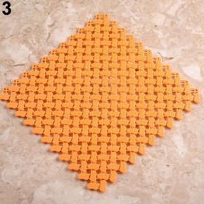 Plastic Drain Holes Non-Slip Bathroom Toilet Kitchen Shower Mat Square Floor Pad