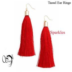 Tassel Earrings Set - Red Color - 1 pair