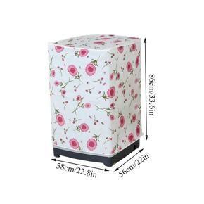 Thicker Waterproof 1 PC Durable Zippered Dust Covers Flower Pattern Home Decor 2 Type Washing Machine Cover for Top loading machine - Random designs