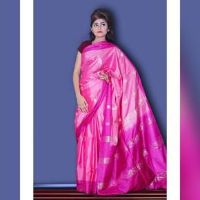Hot Pink Katan Stylish Saree for Women