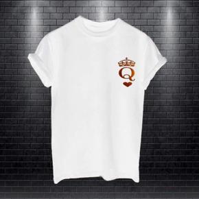 Ladies White Qeen Half Sleeve T-shirt