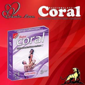 Coral Condom Long Lasting Extra Time 3x1=3pcs