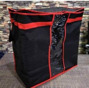 100 GSM - Black  Folding Storage Bag Closet Organizer portable space saver large capacity with Clear Window, Reinforced handle Waterproof Closet Cloth Box for Wardrobe Pillow Quilt Bedding dual Zipper